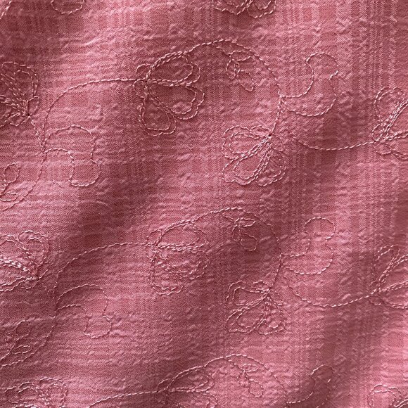 TRADITION Boxy Tank Pink Textured Floral Cropped Top Rounded Neckline Size 14 - Picture 4 of 4